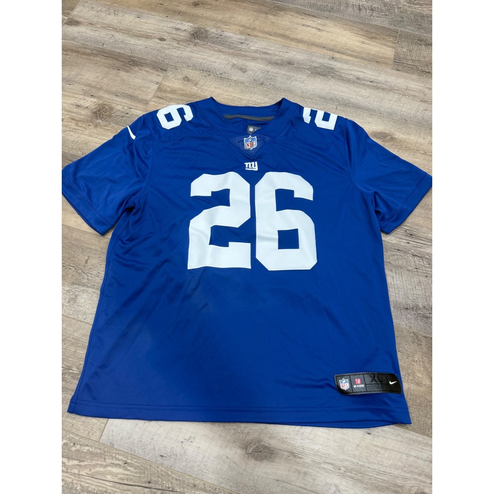 Nike New York Giants Saquon Barkley 26 NFL Jersey Mens XL Blue Dri-FIT On Field